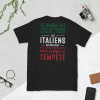 Thumbnail for T-shirt Italie noir - Le Diable et la tempête humoristique