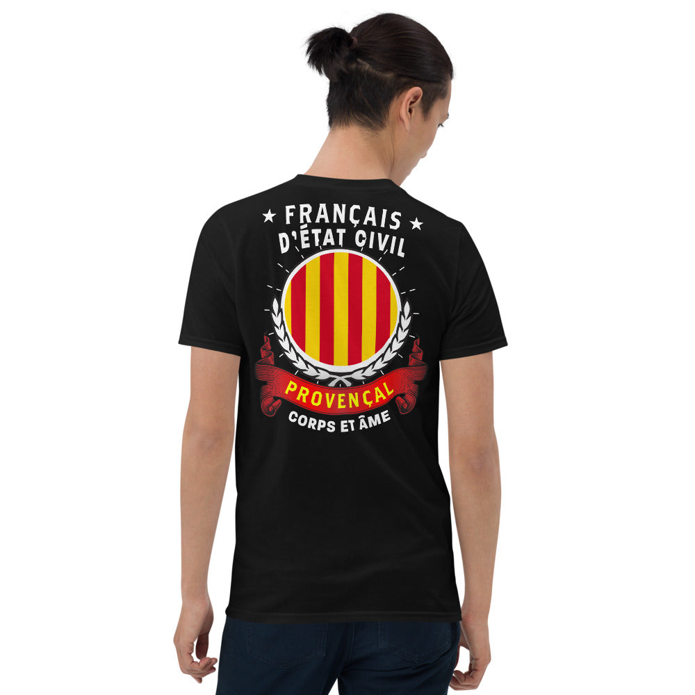 T-shirt Provence noir - Corps et âme avec nostalgie