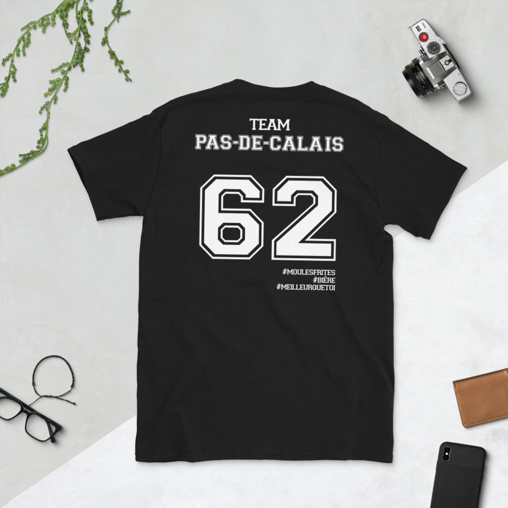 T-shirt Pas de Calais 62 noir - Fierté locale et humour