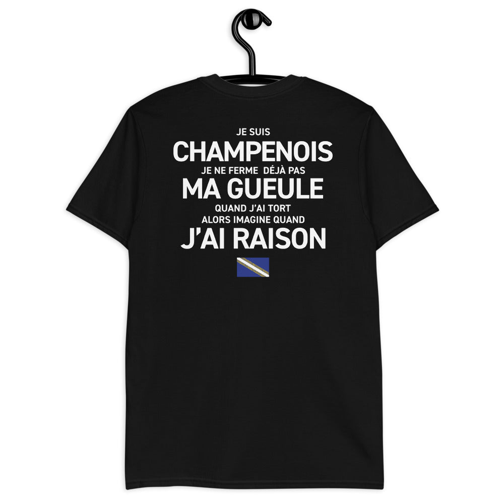 Champenois je ne ferme pas ma gueule version imprimé dos - T-shirt standard