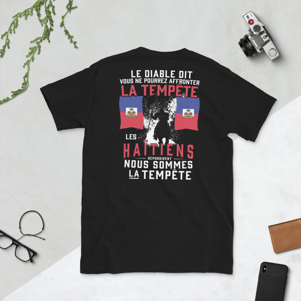 T-shirt Haïti noir - Les Haïtiens répondirent nous somme la tempête