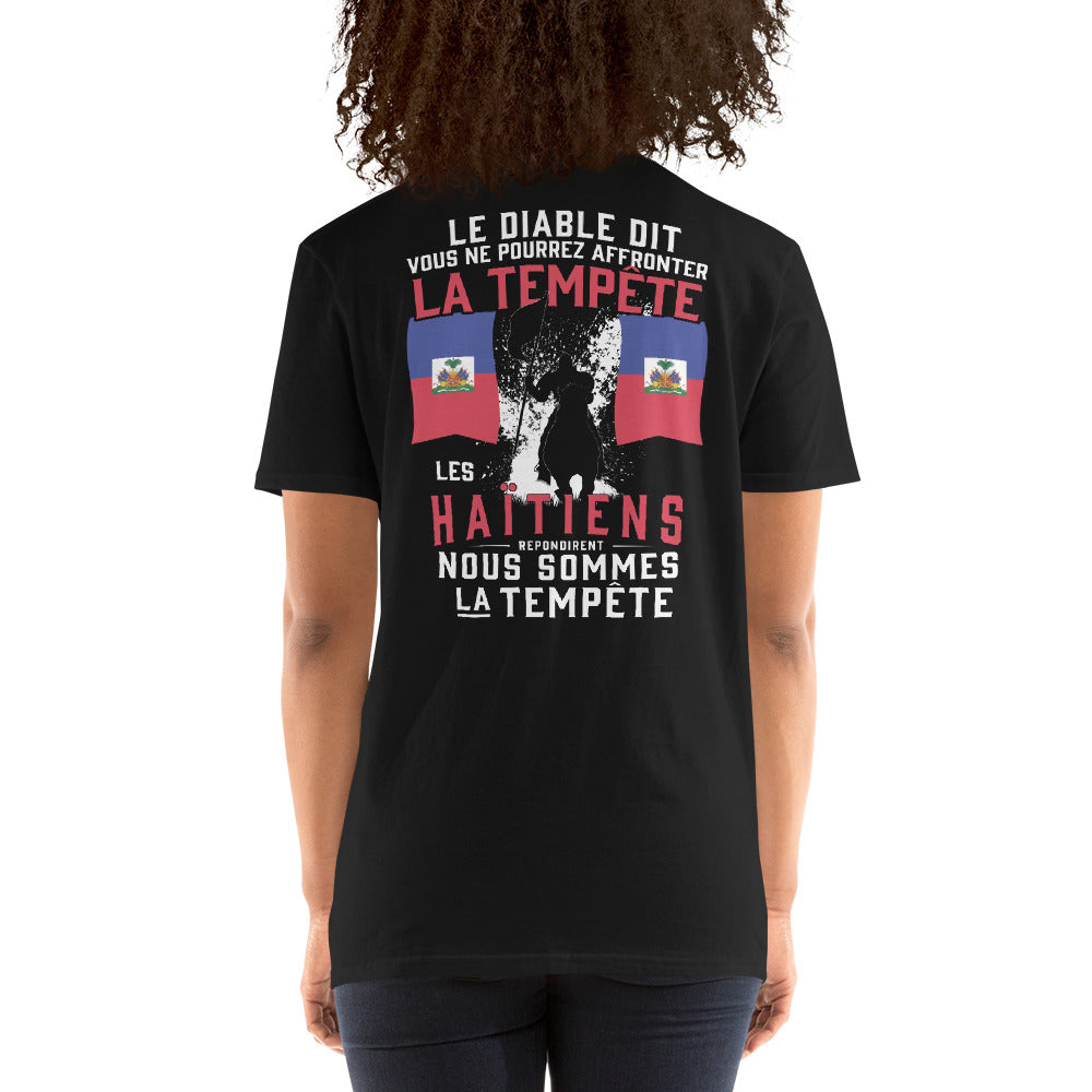T-shirt Haïti noir dos - Les Haïtiens répondirent nous somme la tempête