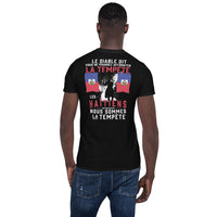 Thumbnail for T-shirt Haïti gris foncé chiné - Les Haïtiens répondirent nous somme la tempête