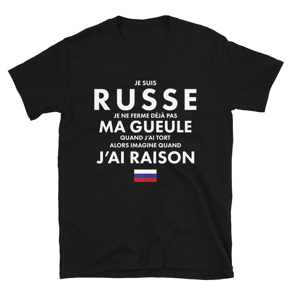 T-shirt Russe noir - Je ne ferme pas ma gueule