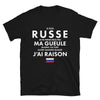 T-shirt Russe noir - Je ne ferme pas ma gueule