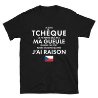Thumbnail for T-shirt Tchèque noir - Je suis Tchèque je ne ferme pas ma gueule