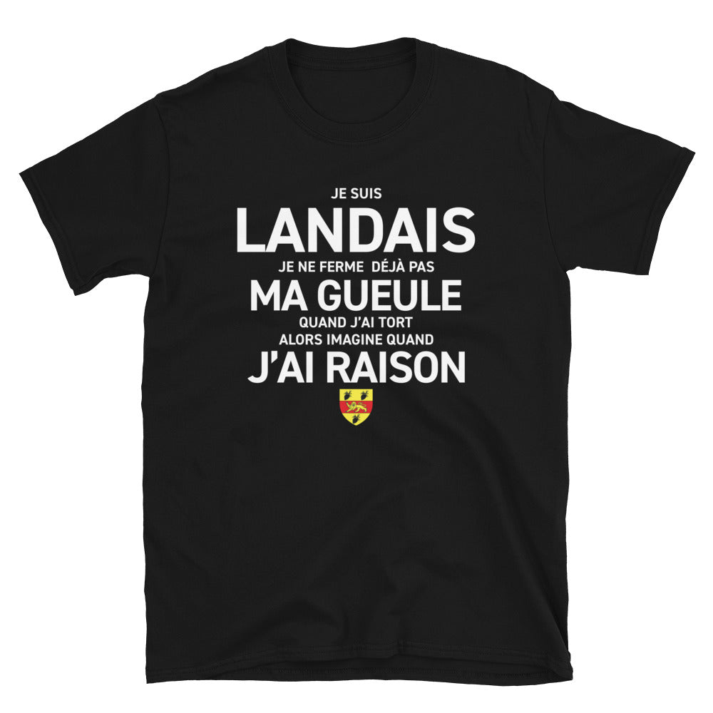 T-shirt Landais noir - Je ne ferme pas ma gueule