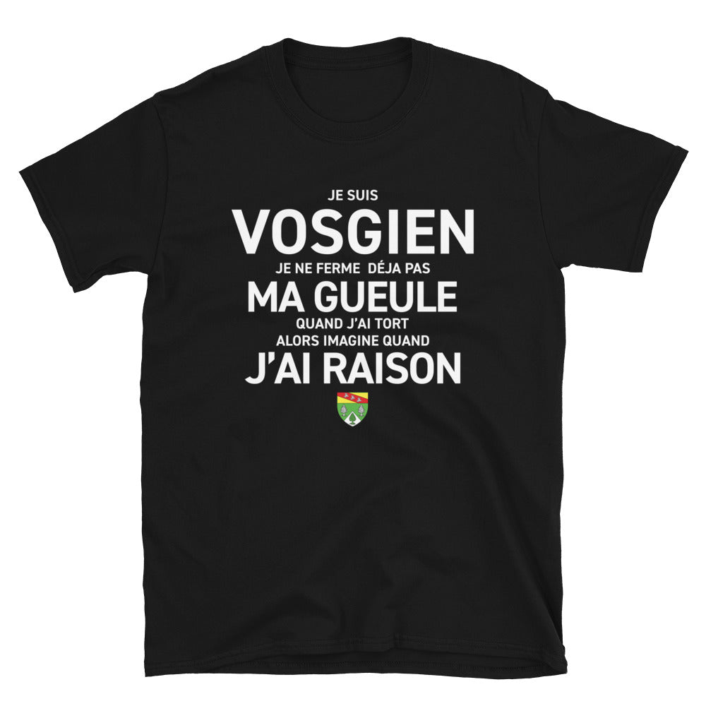 T-shirt Vosgien noir - Je ne ferme pas ma gueule