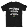 T-shirt Vosgien noir - Je ne ferme pas ma gueule
