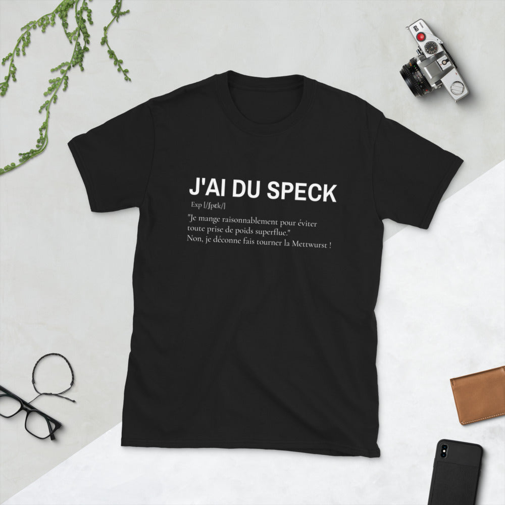 T-shirt Alsace noir - Avoir du Speck avec humour