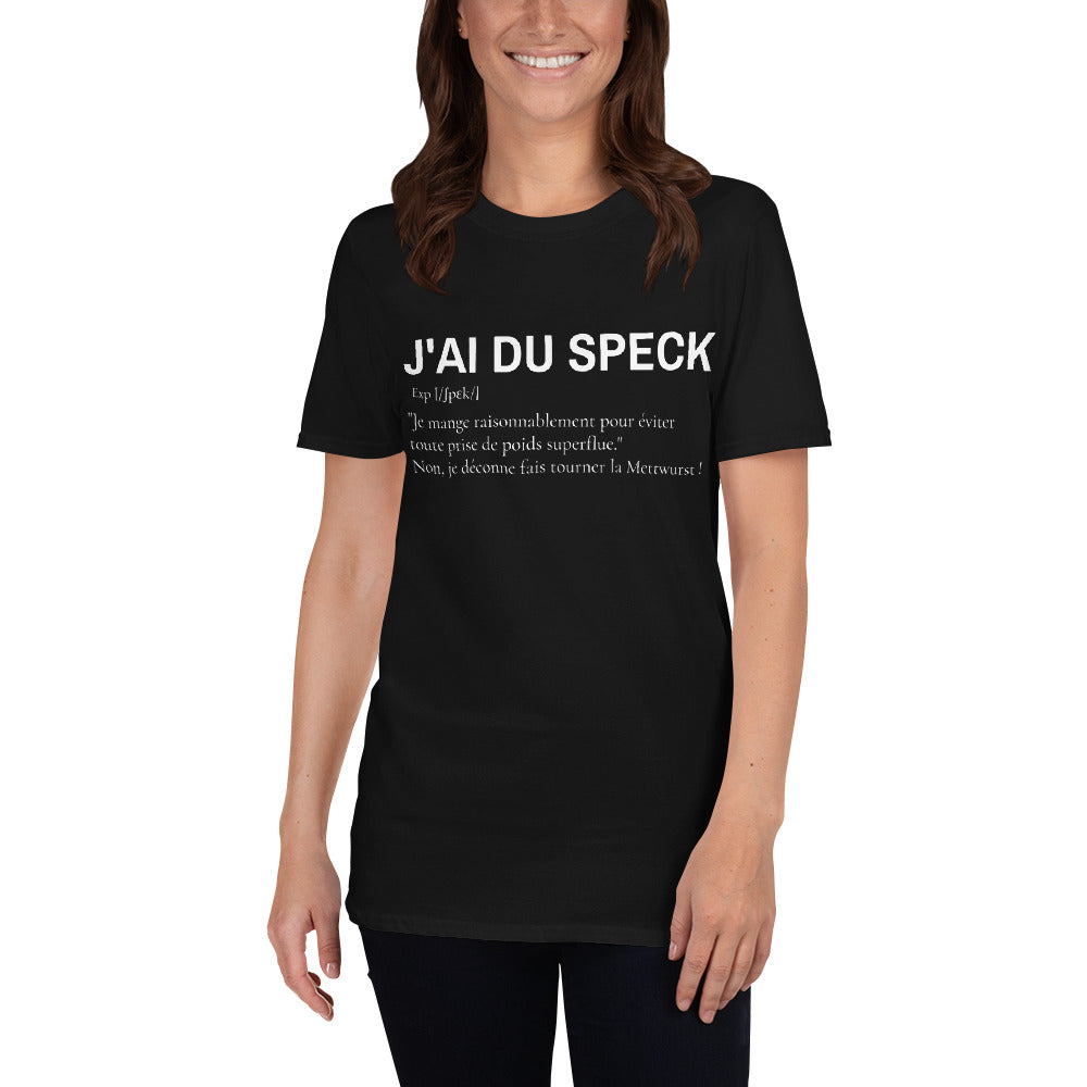 T-shirt Alsace bleu marine dos - Avoir du Speck avec humour