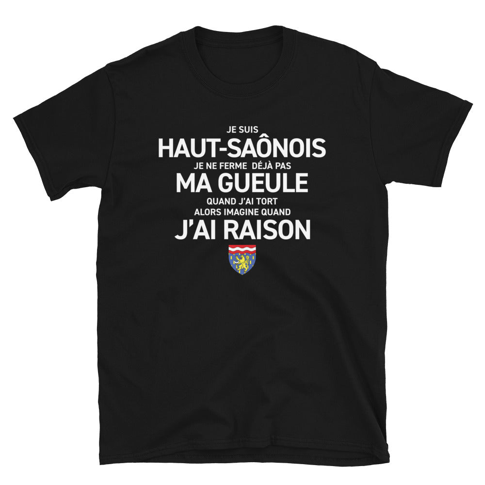 T-shirt Franche-Comté bleu marine - Je suis Haut-Saônois je ne ferme pas ma gueule