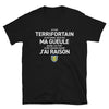 T-shirt Franche Comté bleu marine - Je suis Terrifortain je ne ferme pas ma gueule