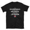 T-shirt Bourbonnais noir - Je suis Bourbonnais je ne ferme pas ma gueule