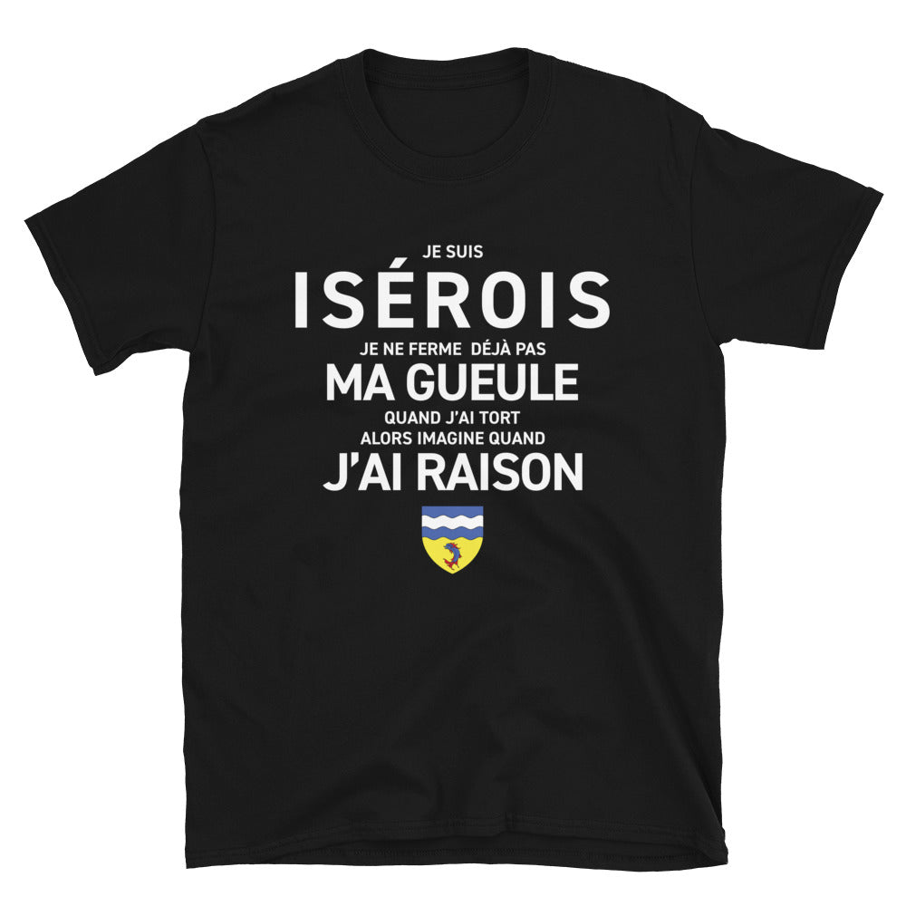 T-shirt Isérois bleu marine - Je ne ferme pas ma gueule