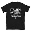 T-shirt Italie bleu marine - Je ne ferme pas ma gueule