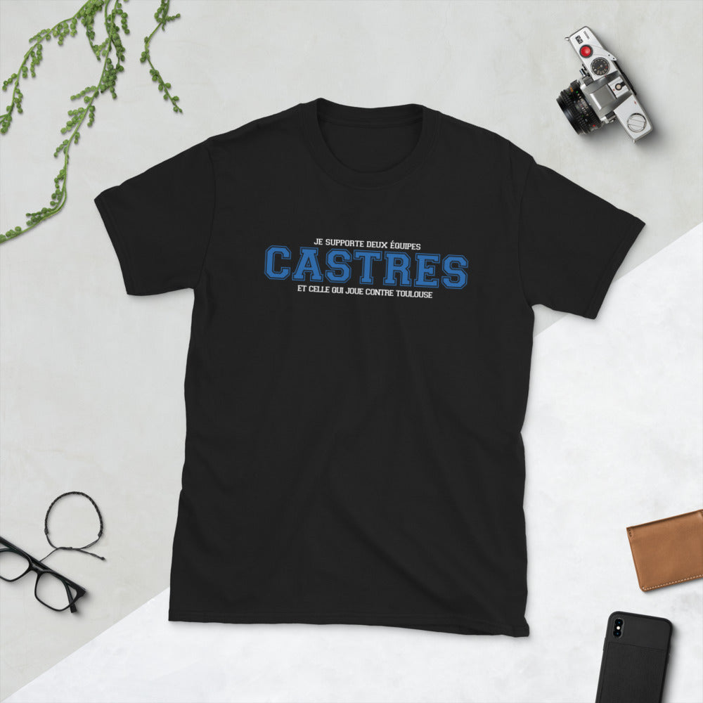 Castres je supporte deux équipes, Tarn - T-shirt standard - Ici & Là - T-shirts & Souvenirs de chez toi