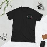 Italia - T-shirt standard unisexe brodé avec liseré drapeau italien vert blanc rouge - Ici & Là - T-shirts & Souvenirs de chez toi