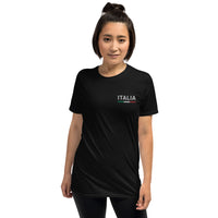 Thumbnail for T-shirt Italie gris foncé chiné - Drapeau italien brodé en couleurs
