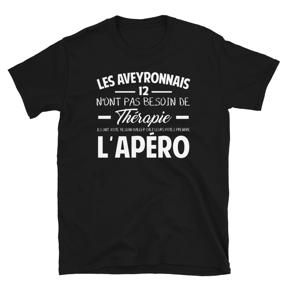T-shirt Aveyron noir - Thérapie des Aveyronnais