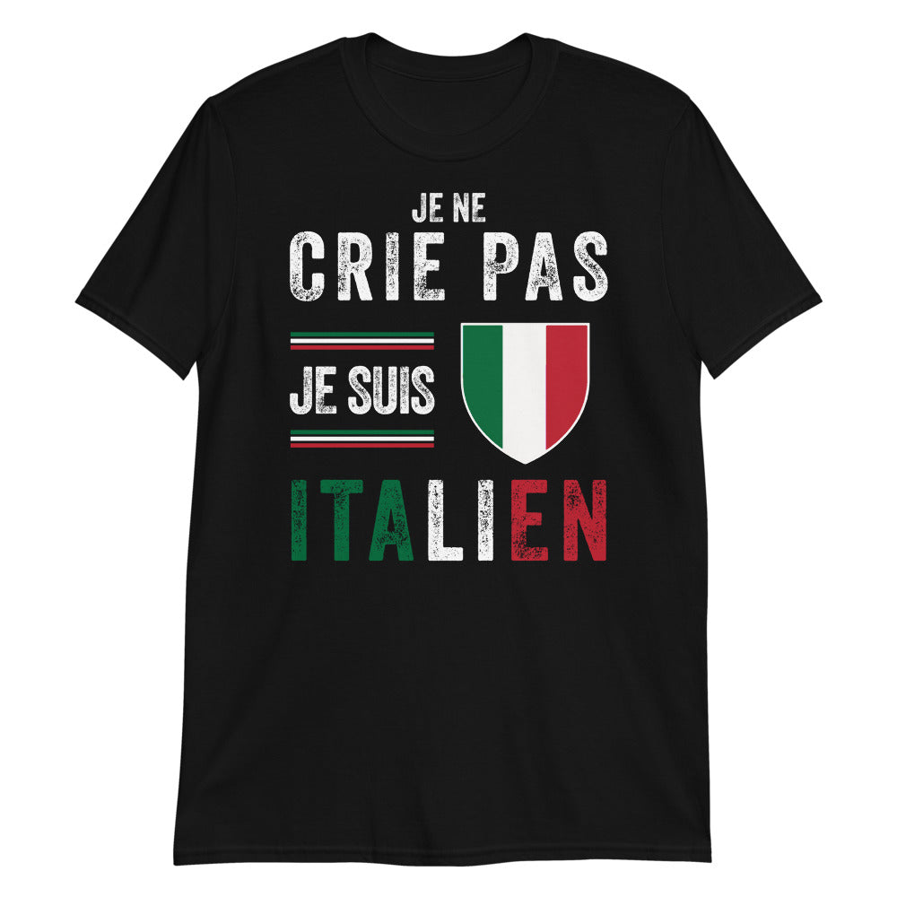 T-shirt Italie bleu marine - Je ne crie pas je suis Italien