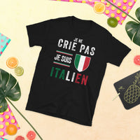 Thumbnail for T-shirt Italie bleu marine dos - Je ne crie pas je suis Italien