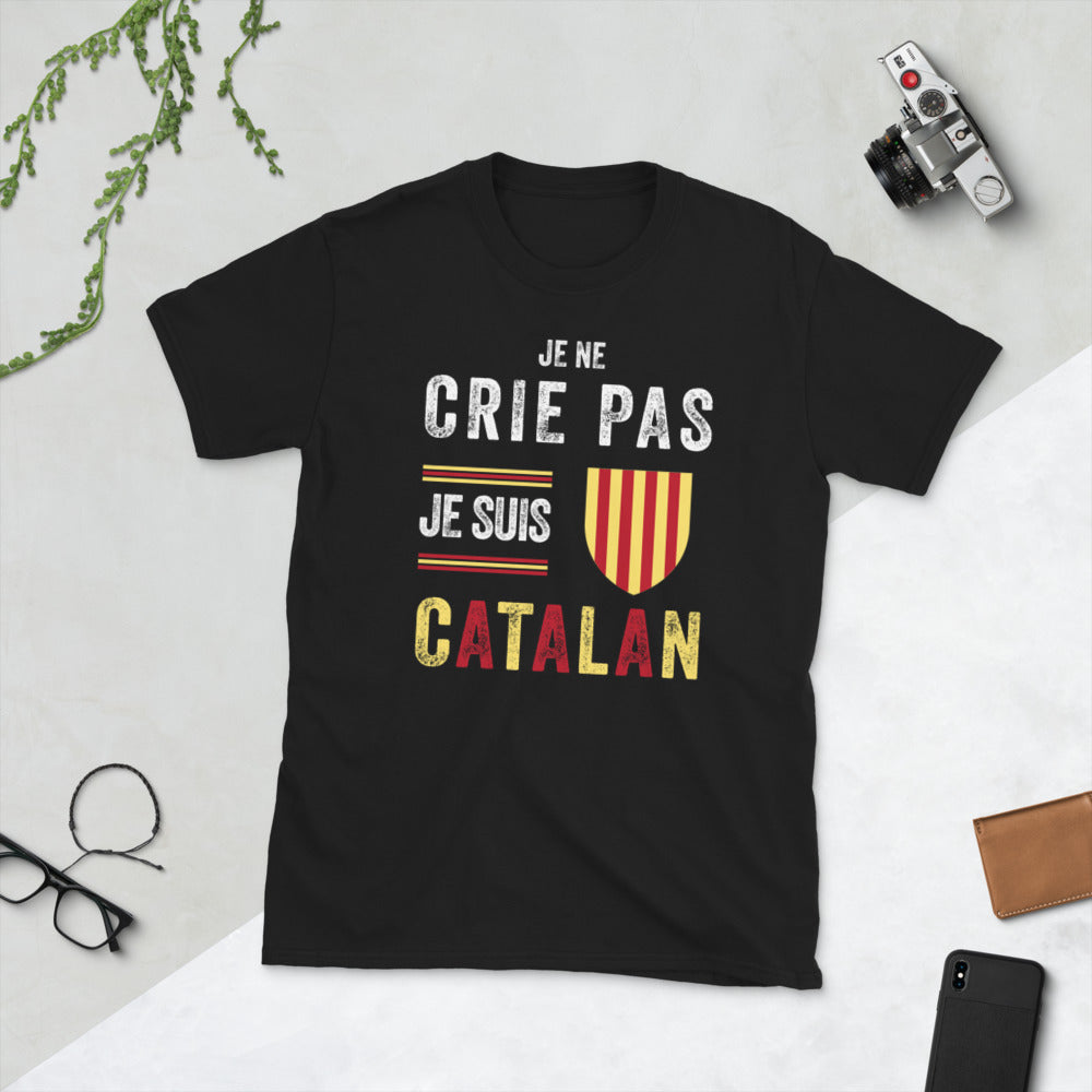 T-shirt Catalan noir - Je ne crie pas je suis Catalan