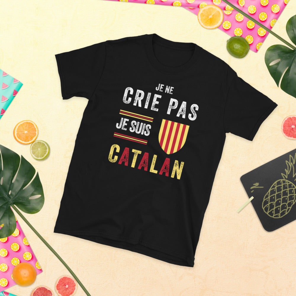 T-shirt Catalan bleu marine - Je ne crie pas je suis Catalan