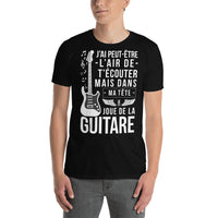 Thumbnail for T-shirt humour noir - Je joue de la guitare en pensée dos