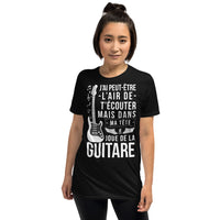 Thumbnail for T-shirt humour bleu marine - Je joue de la guitare en pensée dos