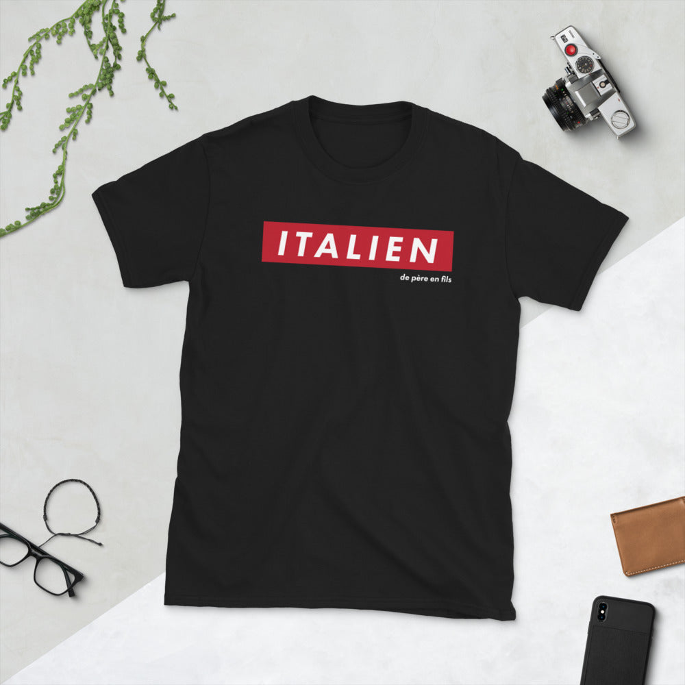 T-shirt Italie noir - Fierté et humour des origines