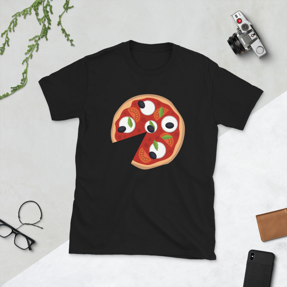 T-shirt Italie noir - Grand part de pizza italienne père fils