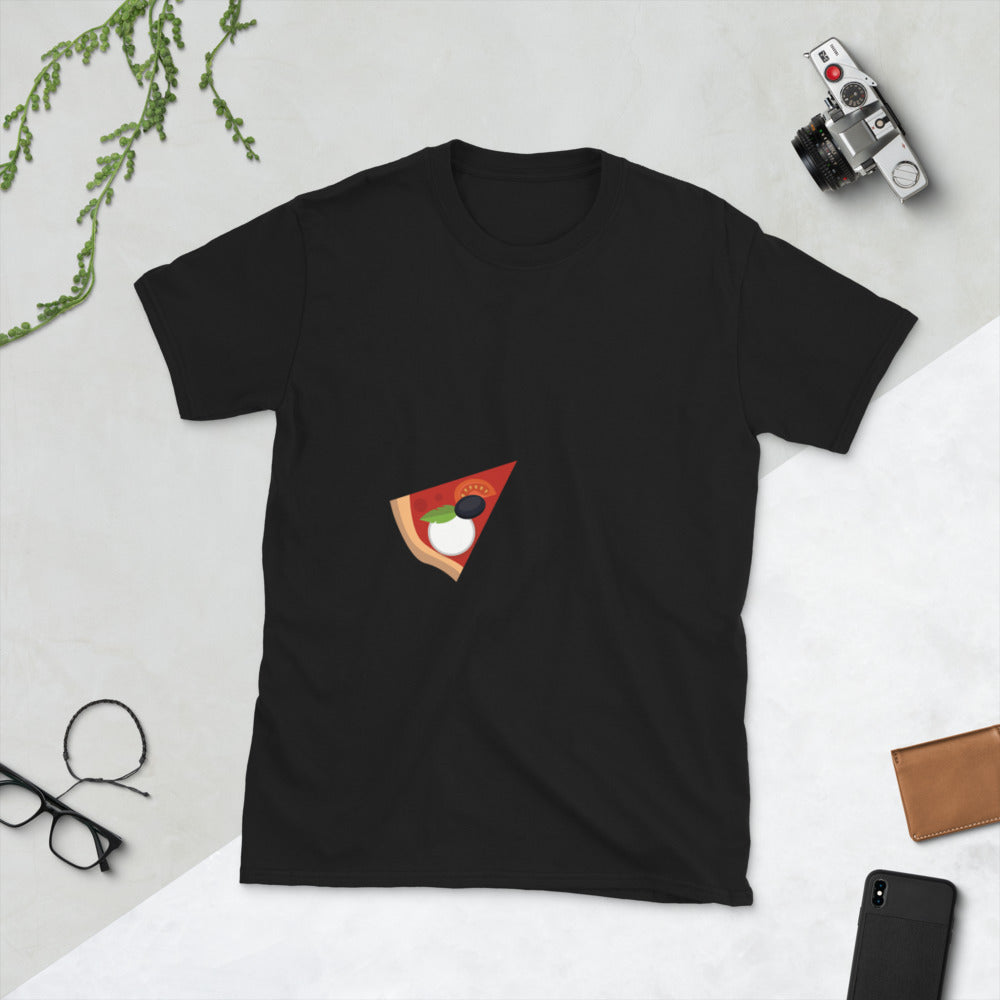 T-shirt Italie noir - Petite part de pizza père fils