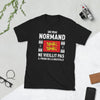 T-shirt Normandie noir - Un vrai normand prend de la bouteille