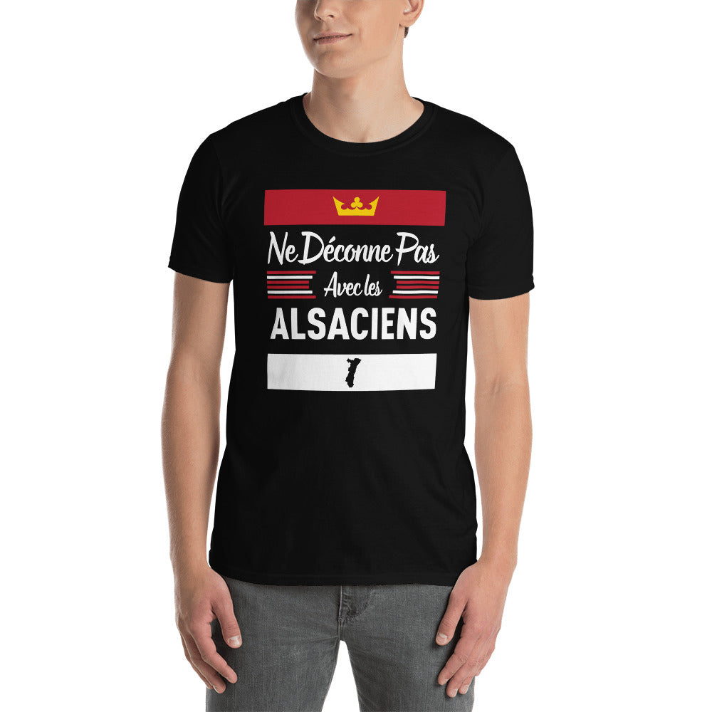 T-shirt Alsace noir dos - Ne déconne pas avec humour