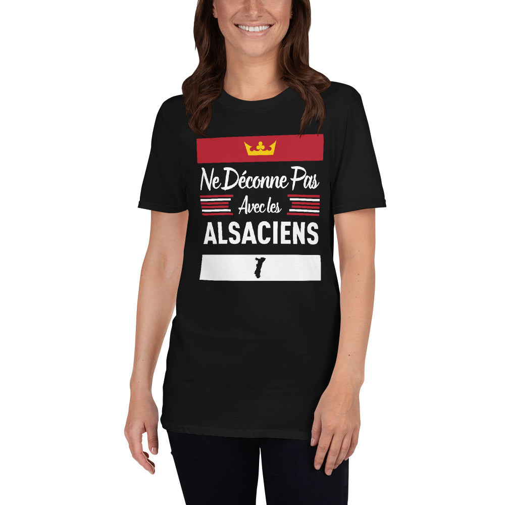 T-shirt Alsace bleu marine - Ne déconne pas avec humour