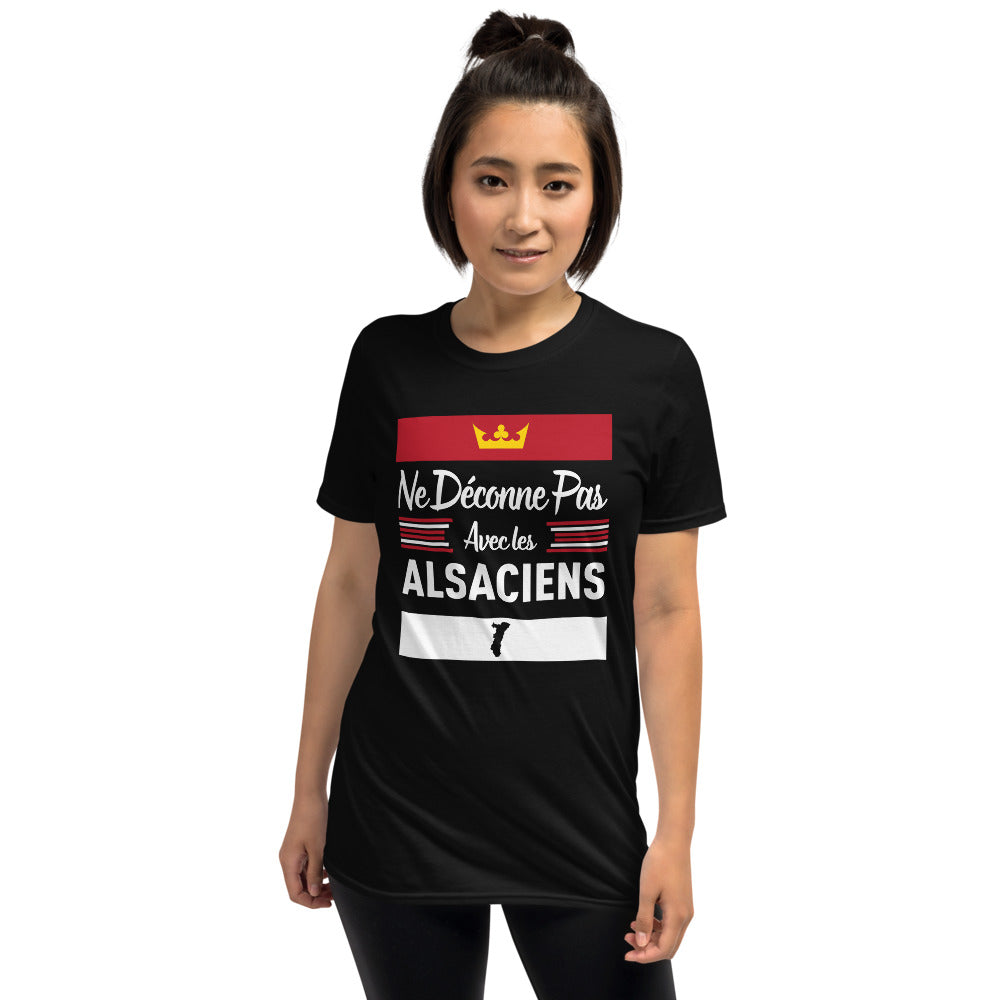 T-shirt Alsace bleu marine dos - Ne déconne pas avec humour