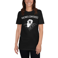 Thumbnail for T-shirt Franche Comté gris foncé chiné - Racines Comtoises avec humour