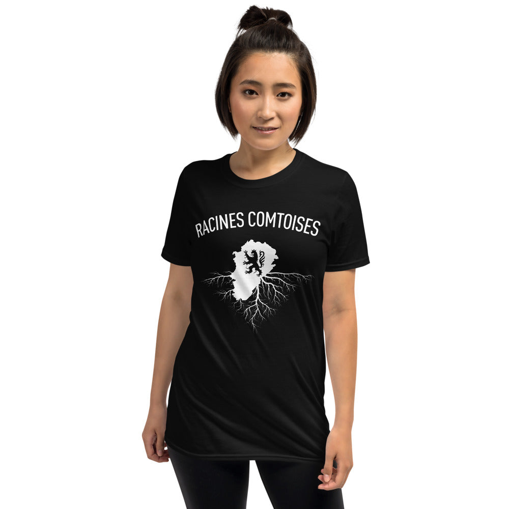 T-shirt Franche Comté noir dos - Racines Comtoises avec humour