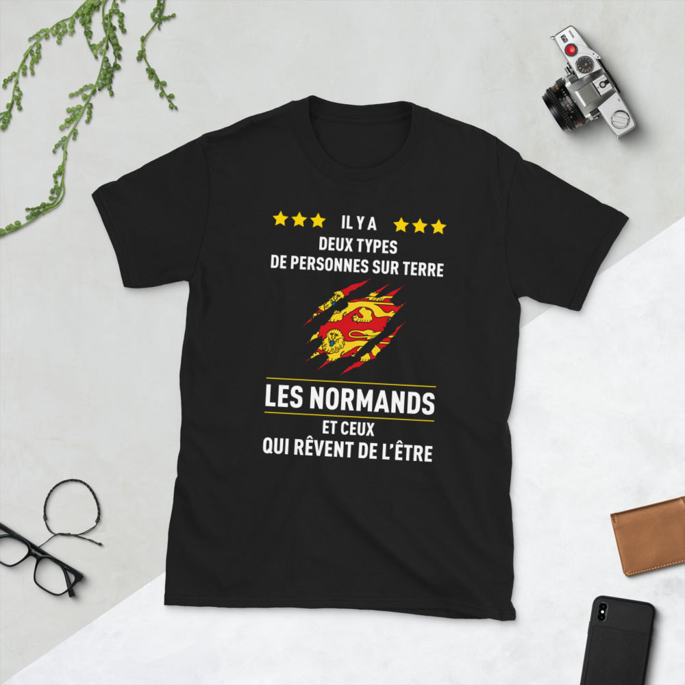 T-shirt Normands noir - Deux types de personnes humoristique