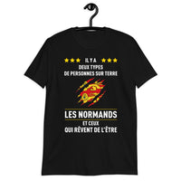 Thumbnail for T-shirt Normands noir dos - Deux types de personnes humoristique
