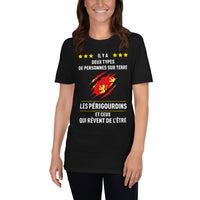 Thumbnail for T-shirt Périgord gris foncé chiné - Il y a deux types de personnes