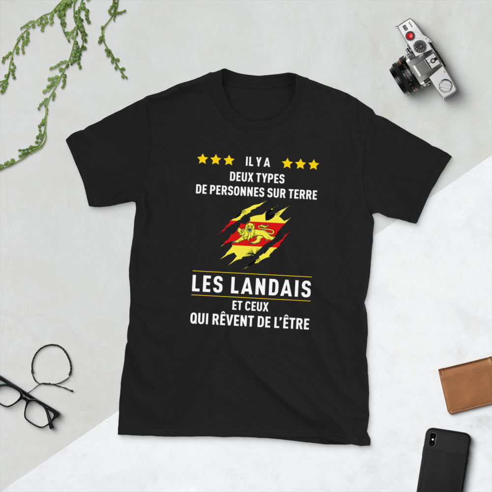 T-shirt Landais noir - Deux types de personnes humoristiques