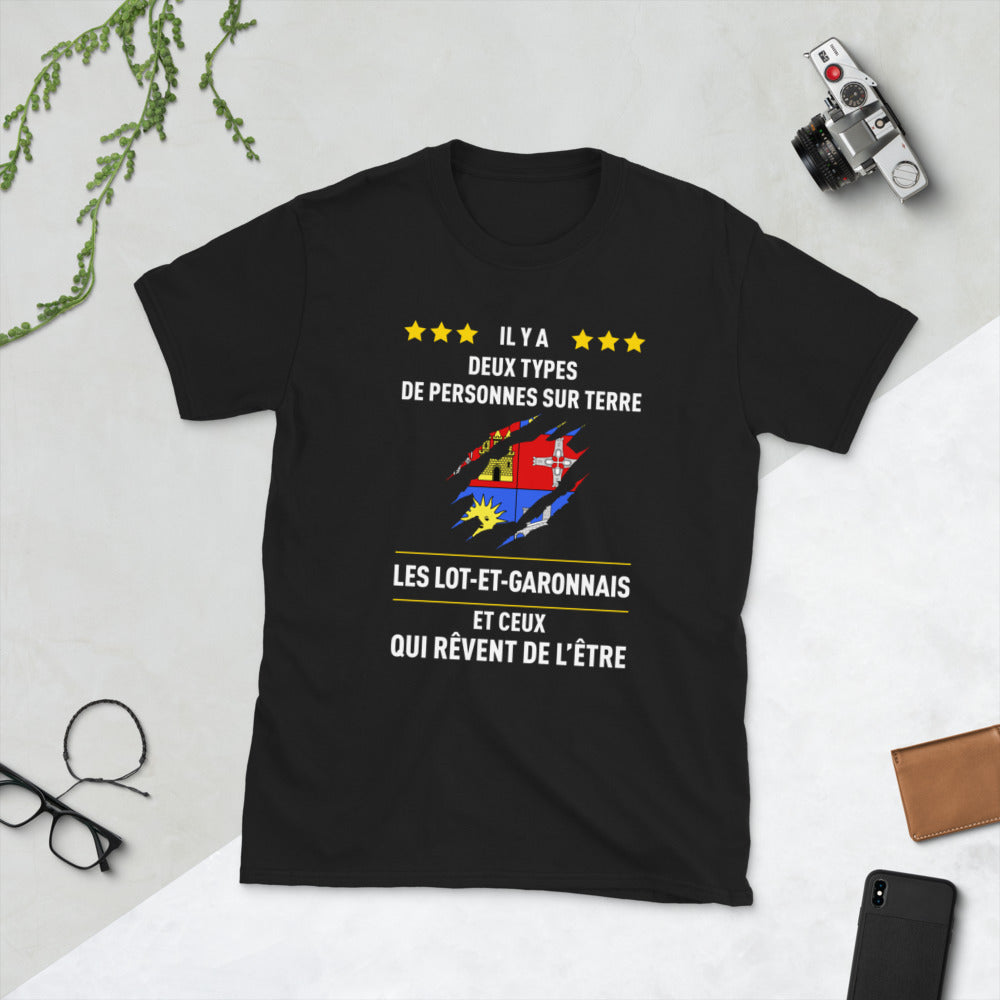 T-shirt Lot-et-Garonnais noir - Il y a deux types de personnes