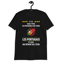 Thumbnail for T-shirt Portugal noir dos - Deux types de personnes humoristique