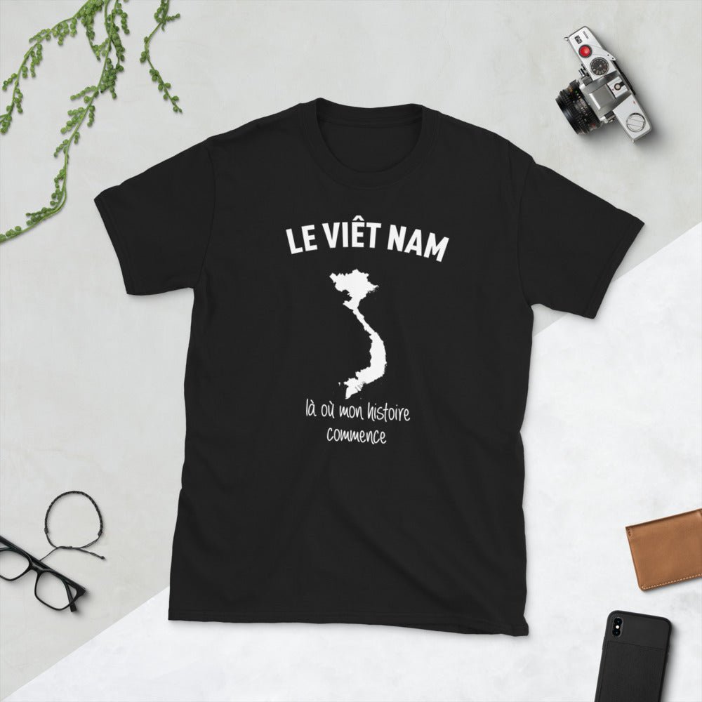 T-shirt Viêt-Nam noir - Mon histoire commence avec humour