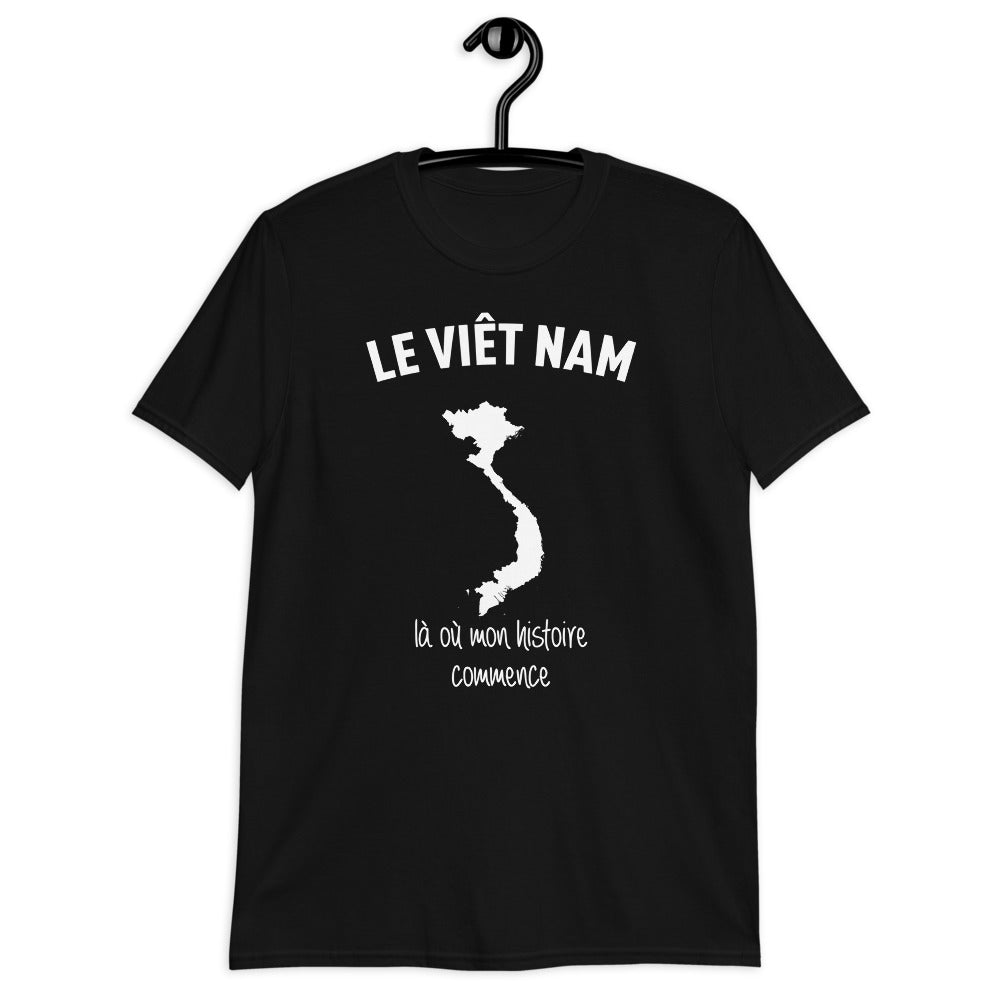 T-shirt Viêt-Nam bleu marine dos - Mon histoire commence avec humour