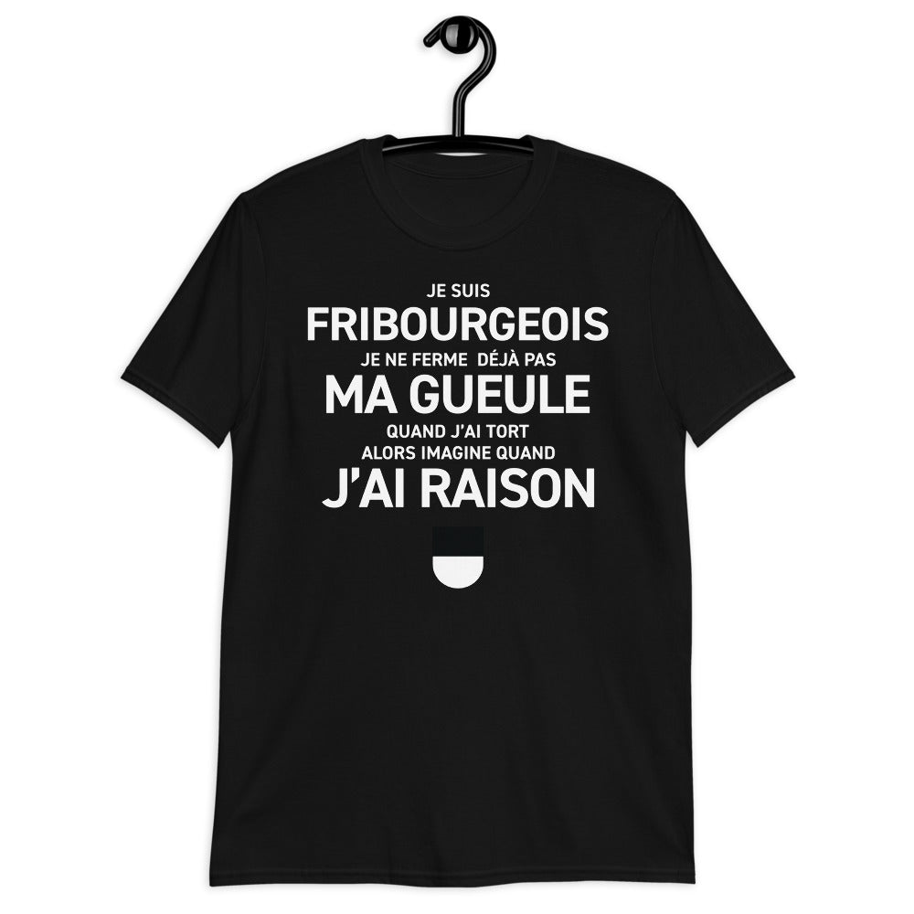 T-shirt Fribourg noir dos - Je ne ferme pas ma gueule