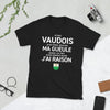 T-shirt Vaudois noir - Je ne ferme pas ma gueule