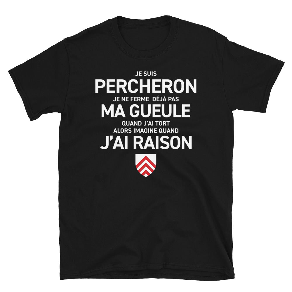 T-shirt Percheron bleu marine - Je ne ferme pas ma gueule